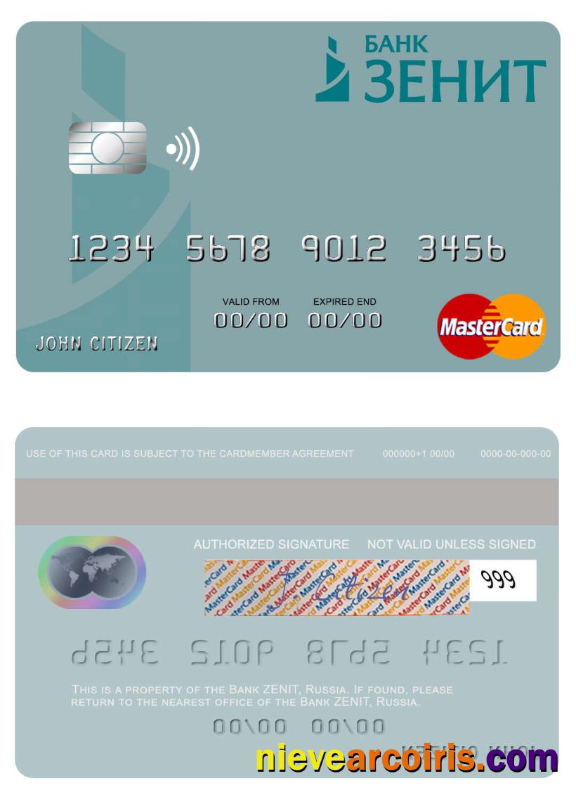 Russia Bank ZENIT mastercard